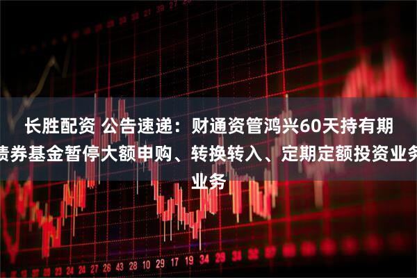 长胜配资 公告速递：财通资管鸿兴60天持有期债券基金暂停大额申购、转换转入、定期定额投资业务