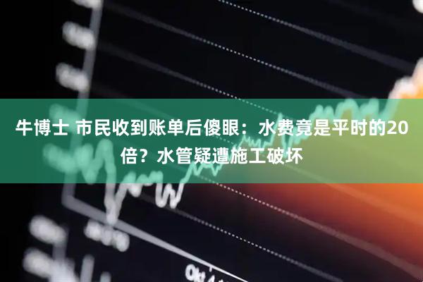 牛博士 市民收到账单后傻眼：水费竟是平时的20倍？水管疑遭施工破坏