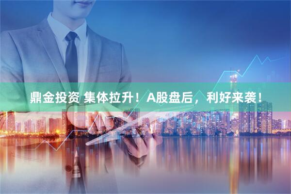 鼎金投资 集体拉升！A股盘后，利好来袭！